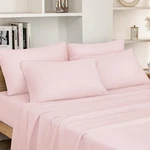 Queen Size Bed Sheets - 6 Piece Set (pale Pink) Extra Soft Brushed Microfiber. Fixed Price $36.29.