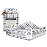 Modernist Flannel Sheet Set, King (grey Plaid) - 100% Cotton Bedshe.... Fixed Price $133.71.
