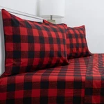 Size Sheets - Breathable Luxury Bed King, Buffalo Check Burgundy. Fixed Price $46.99.