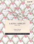 Laura Ashley Twin Sheet Set Bow Trellis Green 4PC Farmhouse Cottage Holiday Red. Fixed Price $53.99.