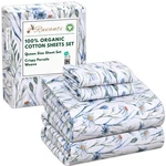 Ruvanti 100% Organic Cotton Sheets Queen Size, Percale Weave, Gots Certified,.... Fixed Price $83.28.