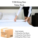 King T200 Hotel Sheets Bulk Set 72 Pcs Airbnb Rental Hospitality Linen Bundle. Fixed Price $548.79.