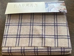 Ralph Lauren Surrey Garden Tattersal Purple Tan Queen Flat Sheet. Fixed Price $89.99.