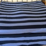 Pottery Barn Teen Rugby Stripe Queen Sheet Set Blue Nautical Preppy Dorm 4PC.. Fixed Price $59.99.
