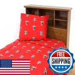 College Covers Everything Comfy Texas Tech Red Raiders Full Sized 4 Piece Sheet. Fixed Price $82.42.