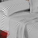 Pizuna King Sheet Set Cotton 400 Sateen Grey Cascade Stripe Deep Pocket. Fixed Price $119.99.