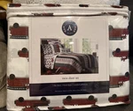 New Authentic Kids 100% Cotton White Red Black Fire Trucks Sheet Set - Twin. Fixed Price $45.00.
