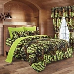 California King 12 Pc Lime Comforter Set Sheets Pillowcases Curtains Camouflage. Fixed Price $120.49.