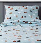 Pillowfort Full Blue Flannel Sheet Set Bears Panda Polar Grizzly Euc. Fixed Price $12.94.