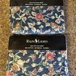 Vintage Ralph Lauren Sheets Twin Flat + Fitted Jardin Blue Floral Cotton Nwt Usa. Fixed Price $119.96.