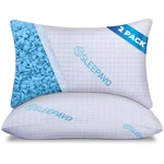 Queen Memory Foam Pillows 2 Pack Adjustable Cooling Bed For Better Sleep. Fixed Price $39.99.