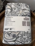 Ikea Rodgersia Full/ Double Sheet Set + 2 Pillowcases Gray/white, Paisley, New. Fixed Price $66.50.