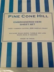 1OF2 Pine Cone Hill Anna Selke Embroidered Hem White 100% Cotton Twin Sheet Sets. Fixed Price $115.00.