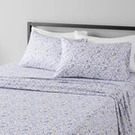 Amazon Basics Lightweight Breathable, Wrinkle Resistant Full, Blue Floral. Fixed Price $27.99.