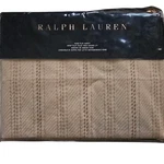 Ralph Lauren Annandale Meade Tonal Sand King Flat Sheet, New Sealed. Fixed Price $249.95.