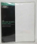 Living Solutions 4 Piece Deluxe Queen Sheet Set 100% Polyester White (G-21). Fixed Price $24.99.