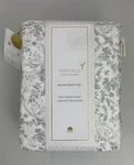Papyrus Queen Sheet Set Floral Spray Gray 100% Cotton Sateen 300 Thread Count. Fixed Price $95.00.
