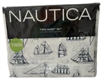 Nautica Whitewood Sailboats Twin Bed Sheet Set New Navy &. Fixed Price $29.99.