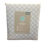 New Martha Stewart Blue/white Trellis Sheet Set King Size Bleach Friendly. Fixed Price $55.00.