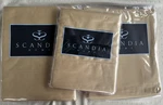Scandia Home Stresa King Flat Sheet & 17" Fitted Pair Pillowcases Cornsilk New. Fixed Price $395.00.