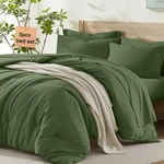 Twin Comforter Set With Sheets Olive Green, 5 Piece Bed Bag Lig.... Fixed Price $66.41.