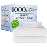 1000 Thread Count 4 Piece Sheet Set, Luxury 100% Cotton Sateen By Cgk Linens. Fixed Price $145.99.