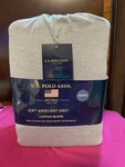 Us Polo Assn. Soft Jersey Knit Sheet Cotton Blend Queen Set Gray New. Fixed Price $47.99.