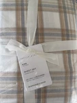 New Pottery Barn Stewart Plaid Flannel Sheet Set King Neutral Nwt. Fixed Price $170.00.