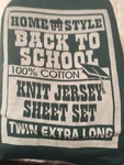 Twin Extra Long Sheet Set Cotton 3 Pieces Bag Shavel Xl Green Color Nib. Fixed Price $39.99.