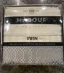 New Malouf Fine Linens Twin Sheet Set Cotton Blend 300TC Piece. Fixed Price $30.00.