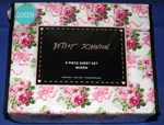 New Betsey Johnson 6 Pc Queen Sheet Set Roses Flowers Bows. Fixed Price $54.99.