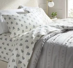 Rare King Ultra Soft Flannel Sheet Set Blue Woodblock - Threshold New. Fixed Price $65.00.