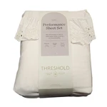 Threshold Performance King Sheet Set 400TC Cotton Sateen Eyelet Ruffle Ivory. Fixed Price $54.99.