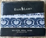 Ralph Lauren Queen Flat Sheet Jonquil Blue Porcelain Stripes New Sealed. Fixed Price $75.00.