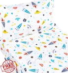 J-pinno Rocket Toddler Sheet Set 3PC 100% Cotton Boys Crib Bedding. Fixed Price $44.99.