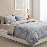 New Anthropologie Blue Damask Lux 100% Cotton Boho Queen Bedding Duvet Sham Set. Fixed Price $169.20.