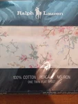 Vtg Ralph Lauren Long Meadow Twin Flat Sheet Floral Rose Wisteria Vines Ribbon. Fixed Price $74.87.