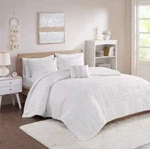 Intelligent Design - Whitney Solid Clipped Jacquard Duvet Cover Set White. Fixed Price $22.99.