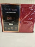 Sullivan Red King Sheet Set 1400 Thread Count Piece. Fixed Price $35.00.