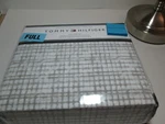 New Tommy Hilfiger 4 Pc Full Sheet Set Gray And White Nip. Fixed Price $59.00.