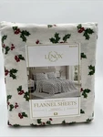 Lenox Flannel Sheet Set, Queen (holly Green). Fixed Price $39.99.