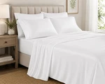 Cosy House Collection 100% Bamboo Viscose Bed Sheet Set Queen White 4 Piece New. Fixed Price $59.99.