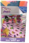 Full Sheet Set Trolls Dreamworks Band Together 4 Piece Soft Microfiber. Fixed Price $24.50.