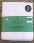 Kate Spade Queen 4PC Sheet Set Cotton Percale Pink W/ White Outline Hearts Nwt. Fixed Price $49.99.