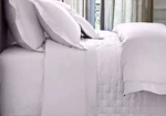 $305 Nwt Yves Delorme Triomphe Queen Flat Sheet 94X116 Nuage Light Purple Sateen. Fixed Price $215.00.