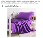 Ntbay Toddler Crib Sheet Set 3-PIECE Microfiber Solid Purple Pillowcase. Fixed Price $14.99.