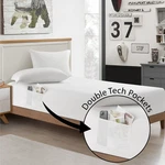 Urban Shop Double Sided Tech Pocket Fitted Sheet With Pillowcase, Queen. Fixed Price $29.97.