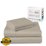 Pizuna Rv Queen Sheets Taupe, 400 Tc Long Staple Cotton Sateen Deep Pocket. Fixed Price $138.99.