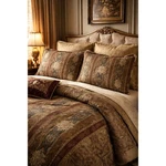 Croscill King Pillow Shams Paisley Regal Gold Brown Set 2 Luxury Bedding. Fixed Price $34.99.
