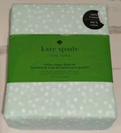 5 Pc Kate Spade Queen Sheet Set & Storage Bag Powder Blue White Polka Dots Nwt. Fixed Price $62.00.